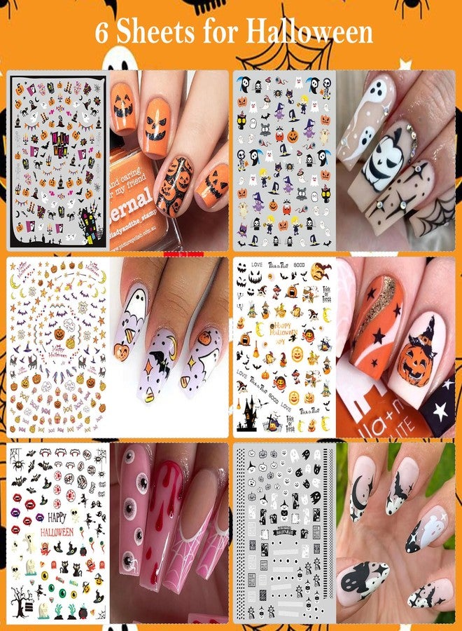 winthrop 30 Sheets Fall All Holiday Nail Stickers, Autumn Halloween Christmas Thanksgiving Valentine's St. Patrick's Day Nail Art Decals Mixed All Season Set, Self-Adhesive Year-Round Manicure Decorations - Image 4